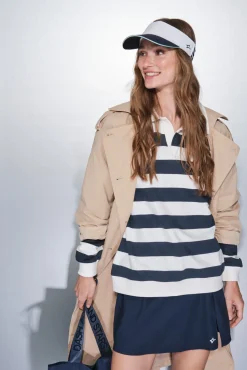 Dash and Stars Sweatshirts-Sweatshirt 100% algodão com estampado riscas azul