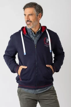 Privata Sweatshirts-Sweatshirt aberto com capuz e bolsos Azul