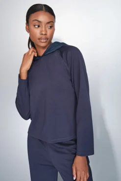 Dash and Stars Sweatshirts-Sweatshirt escuro com toque suave azul