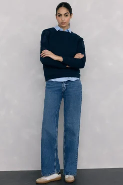 Pedro del Hierro Sweatshirts-Sweatshirt bordado com flores Azul