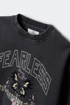 Springfield Kids Sweatshirts|T-Shirts-Sweatshirt "Brilhante" para meninas cinzento