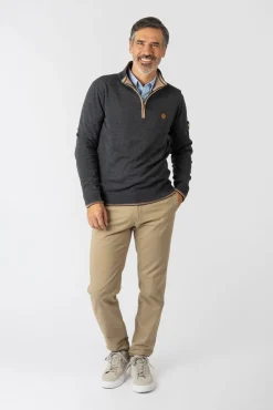 Privata Camisolas-Sweatshirt básica com fecho Cinzento