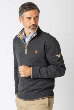 Privata Camisolas-Sweatshirt básica com fecho Cinzento