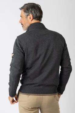 Privata Camisolas-Sweatshirt básica com fecho Cinzento