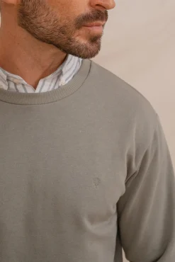 Celopman Sweatshirts-Sweatshirt básico com gola redonda verde