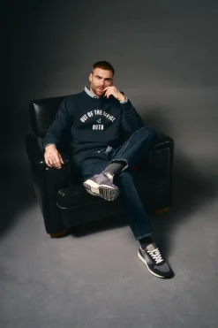 OOTO Sweatshirts-Sweatshirt caixa logo Azul