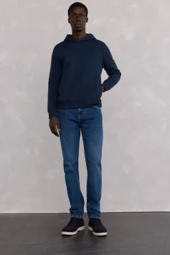 Pedro del Hierro Sweatshirts-Sweatshirt capuz logo bordado Azul