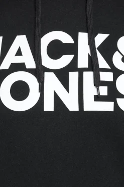 Jack & Jones PLUS Sweatshirts-Sweatshirt capuz print logo PLUS preto