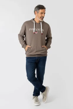 Privata Sweatshirts-Sweatshirt com capuz e bolsos Castanho