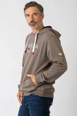 Privata Sweatshirts-Sweatshirt com capuz e bolsos Castanho