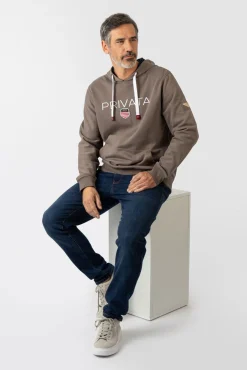 Privata Sweatshirts-Sweatshirt com capuz e bolsos Castanho