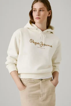 Pepe Jeans Sweatshirts-Sweatshirt com capuz e logotipo bege