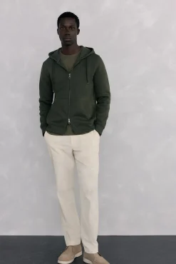 Pedro del Hierro Sweatshirts-Sweatshirt com capuz em tecido técnico Verde