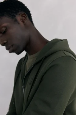 Pedro del Hierro Sweatshirts-Sweatshirt com capuz em tecido técnico Verde