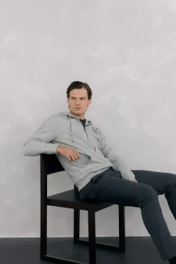 Pedro del Hierro Sweatshirts-Sweatshirt com capuz em tecido técnico Cizento