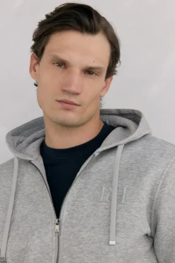 Pedro del Hierro Sweatshirts-Sweatshirt com capuz em tecido técnico Cizento