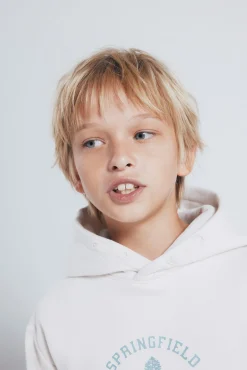 Springfield Kids Sweatshirts|T-Shirts-Sweatshirt com capuz Springfield branco