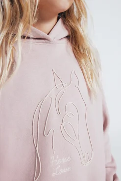 Springfield Kids Sweatshirts|T-Shirts-Sweatshirt com cordão para cavalo para menina rosa