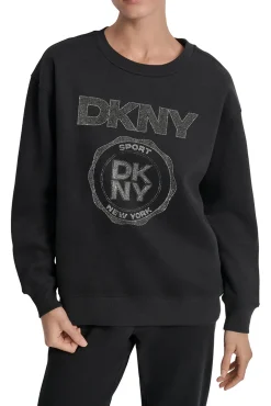DKNY Sweatshirts-Sweatshirt com desenho de logo preto
