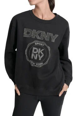 DKNY Sweatshirts-Sweatshirt com desenho de logo preto