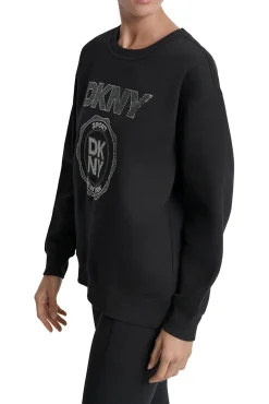 DKNY Sweatshirts-Sweatshirt com desenho de logo preto