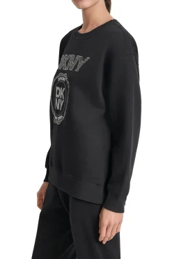 DKNY Sweatshirts-Sweatshirt com desenho de logo preto
