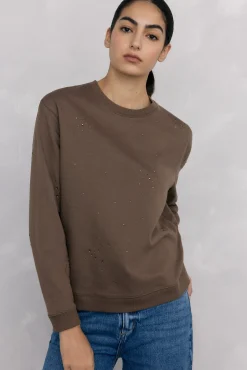 Pedro del Hierro Sweatshirts-Sweatshirt com detalhe de miçangas Verde
