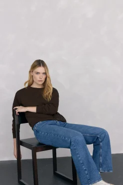 Pedro del Hierro Sweatshirts-Sweatshirt com detalhe trançado Marrom