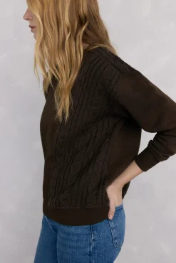 Pedro del Hierro Sweatshirts-Sweatshirt com detalhe trançado Marrom