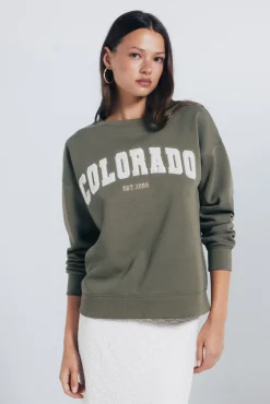 Springfield Sweatshirts-Sweatshirt com estampa urbana Caqui escuro