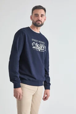 Street Monkey Sweatshirts-Sweatshirt com estampado frontal Azul