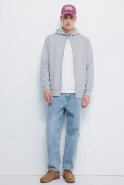 Springfield Sweatshirts-Sweatshirt com fecho-éclair e capuz cinzento