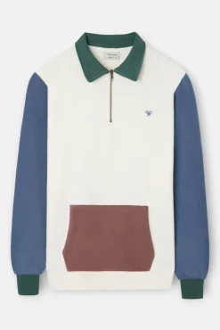 Silbon Sweatshirts-Sweatshirt com fecho-éclair pela meia Ecru