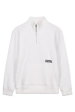 OOTO Sweatshirts-Sweatshirt com gola de fecho-éclair Branco