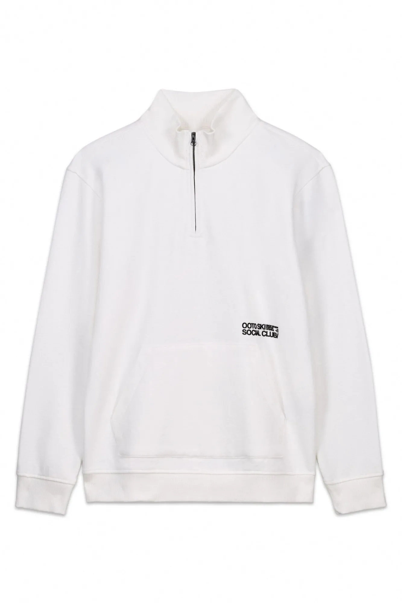 OOTO Sweatshirts-Sweatshirt com gola de fecho-éclair Branco