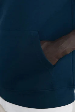 Pedro del Hierro Sweatshirts-Sweatshirt com gola de fecho-éclair em tecido técnico Azul