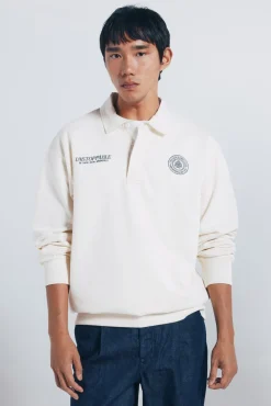 Springfield Sweatshirts-Sweatshirt com gola de rugby branco