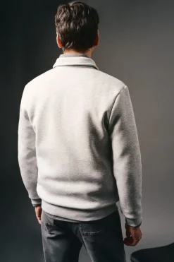 OOTO Sweatshirts-Sweatshirt com gola e fecho-éclair Cinzento