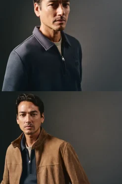 OOTO Sweatshirts-Sweatshirt com gola e fecho-éclair Azul