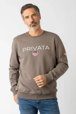 Privata Sweatshirts-Sweatshirt com gola redonda Castanho