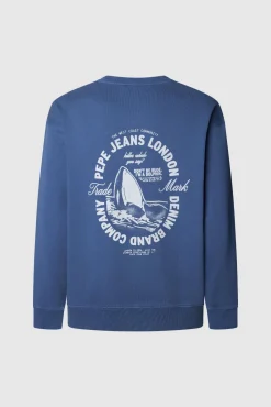 Pepe Jeans Sweatshirts-Sweatshirt com gola redonda e ajuste relaxado azul