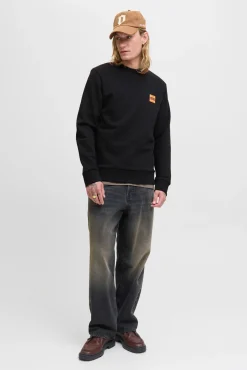 Jack & Jones Sweatshirts-Sweatshirt com logo contrastante preto