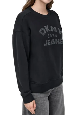 DKNY Sweatshirts-Sweatshirt com logo preto