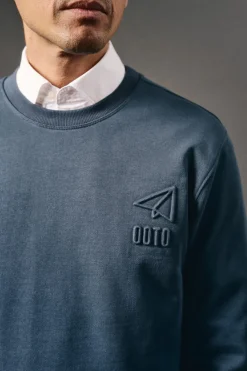 OOTO Sweatshirts-Sweatshirt com logo em relevo Azul