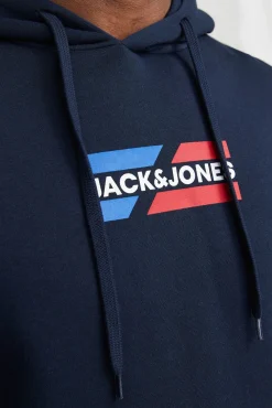 Jack & Jones Sweatshirts-Sweatshirt com logo frontal azul