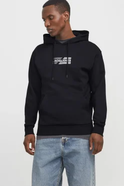 Jack & Jones Sweatshirts-Sweatshirt com logo frontal preto