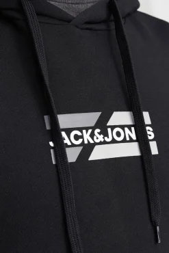 Jack & Jones Sweatshirts-Sweatshirt com logo frontal preto