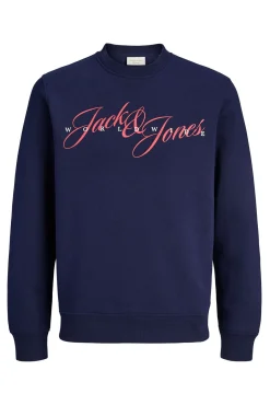 Jack & Jones PLUS Sweatshirts-Sweatshirt com logo frontal azul