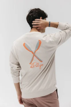 elPulpo Sweatshirts-Sweatshirt com pás desenhadas Ecru