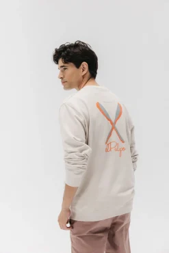 elPulpo Sweatshirts-Sweatshirt com pás desenhadas Ecru